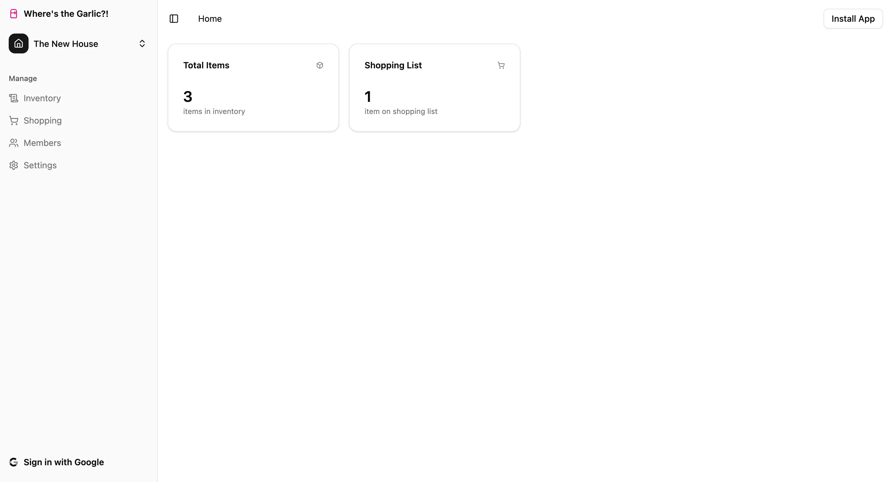Screenshot showing install app button